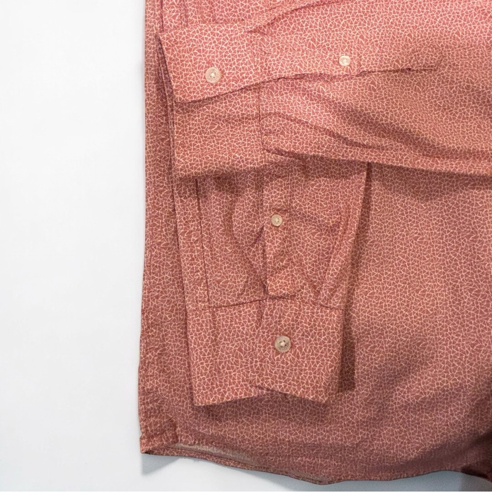 Michael Kors XXL Slim Fit Long Sleeve Button Down Shirt Salmon Geometric - Picture 2 of 5